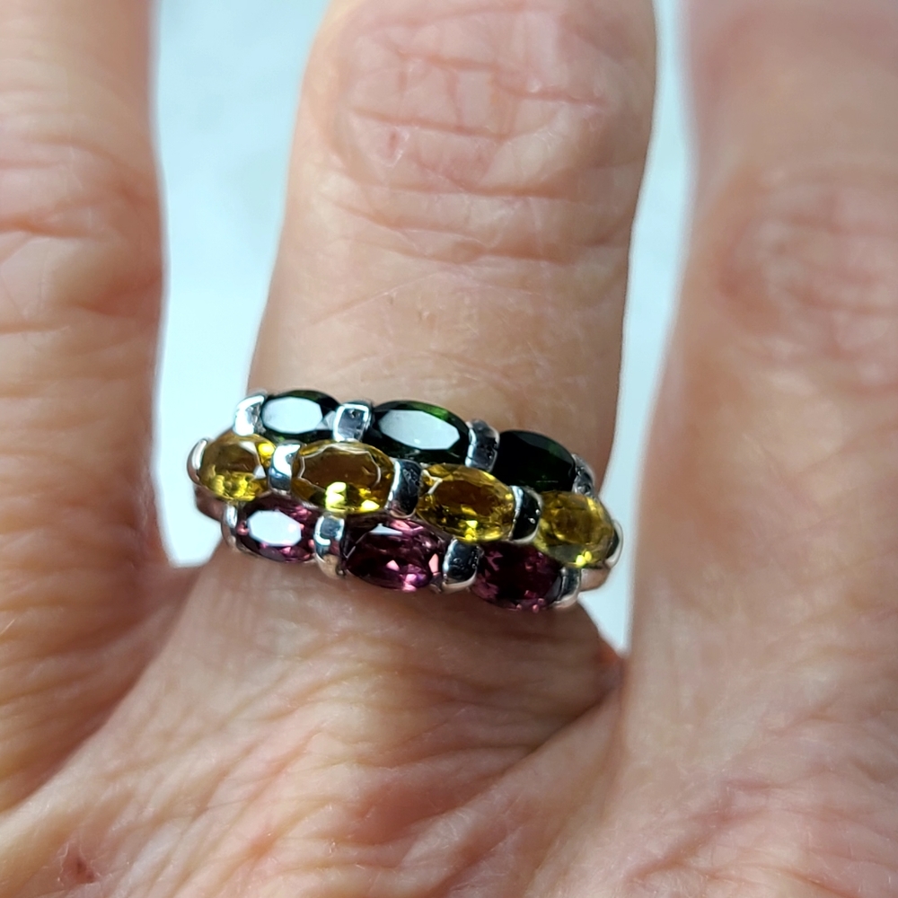 Tourmaline Multi Color Gemstone Ring - Picture 6 of 12